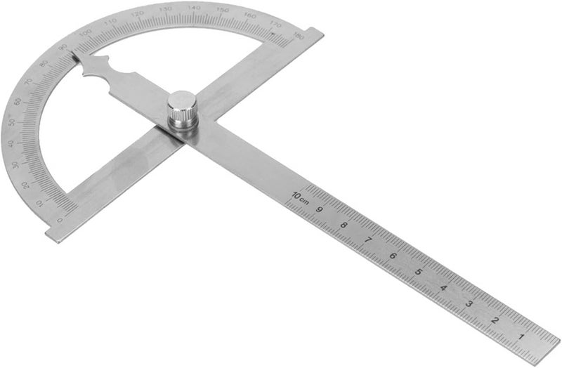 Practical Lock Nut, Stainless Steel Protractor, Goniometer, Protractor, Measuring Ruler (120 * 150mm) - Image 2