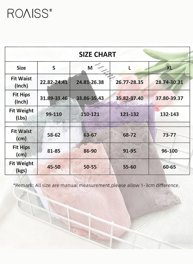 roaiss Women's Pack of 6 Cotton Underwear Women's Underpants Women Brazilian Briefs Cotton Lace Briefs Soft Hipster Sexy Panties Underwear Women Underwear Soft Underwear Multipack - Image 5