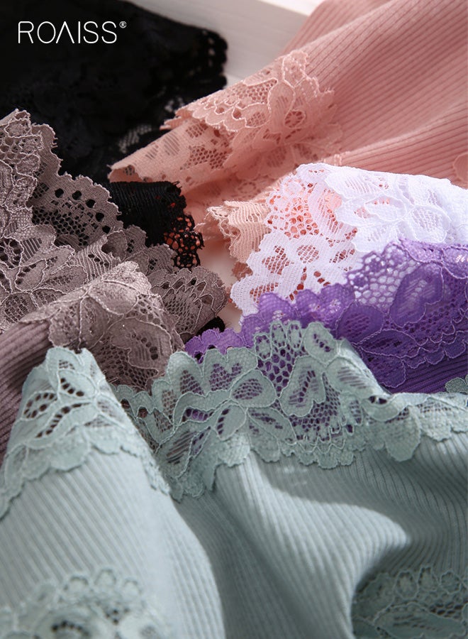 roaiss Women's Pack of 6 Cotton Underwear Women's Underpants Women Brazilian Briefs Cotton Lace Briefs Soft Hipster Sexy Panties Underwear Women Underwear Soft Underwear Multipack - Image 3
