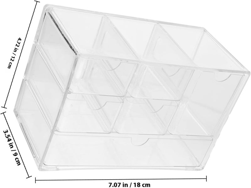 Stackable Large Drawer Organizer Box for Desktop Cosmetics Jewelry Storage, Plastic Makeup Storage Case with Drawers for Vanity and Office Countertop - Image 2