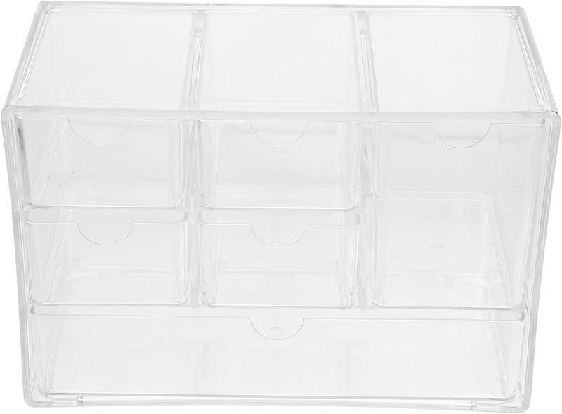 Stackable Large Drawer Organizer Box for Desktop Cosmetics Jewelry Storage, Plastic Makeup Storage Case with Drawers for Vanity and Office Countertop - Image 1