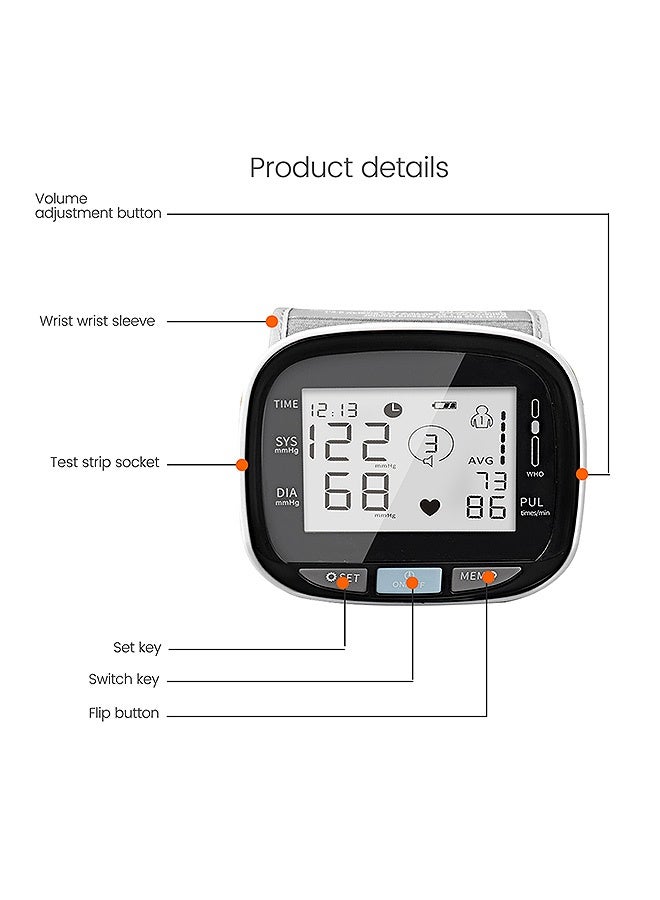 GD 3-in-1 Uric Acid Blood Glucose Blood Pressure Uric Acid Monitor Kit - 50 Blood Glucose Test Strips 50 Uric Acid Test Strips and 100 Blood Lancets 256 Memories Digital Device with LCD Display for Home Medical Use - Image 2