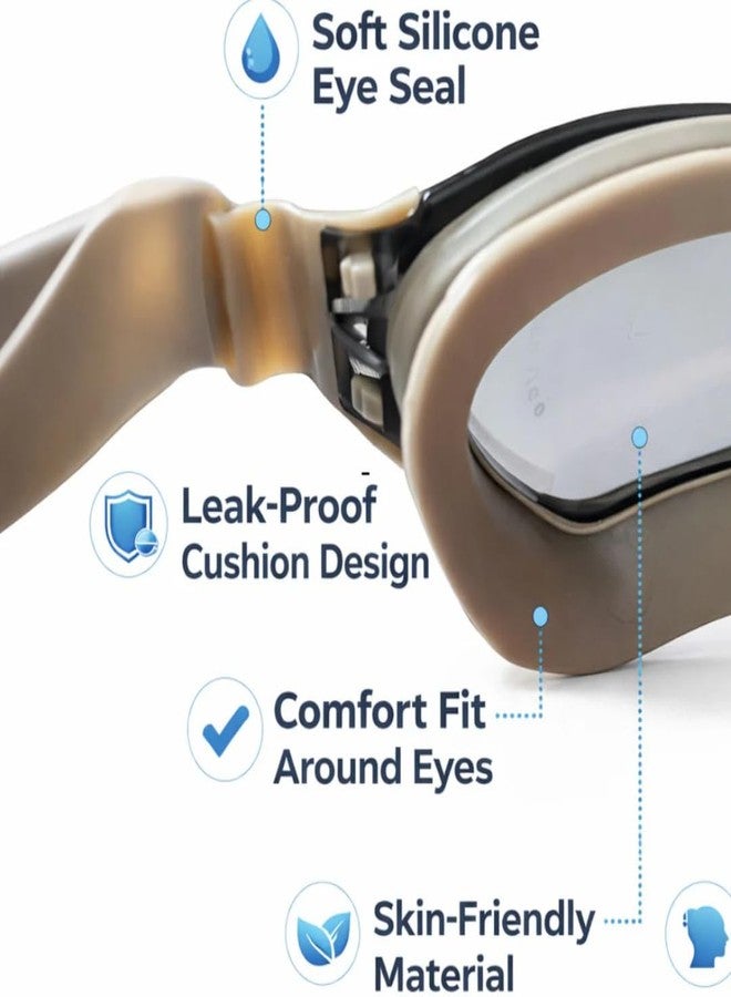 First Lens Powered Swimming Goggles with UV Protection & AntiFog 002 - Gray plano - Image 3