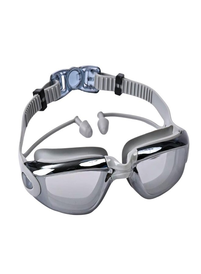 First Lens Powered Swimming Goggles with UV Protection & AntiFog 002 - Gray plano - Image 1