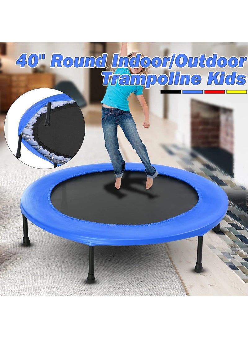H PRO Mini Trampoline For Kids And Adults| Unisex Child Jump Trampoline| 40 Inch Exercise Trampoline| Fitness Rebounder-Blue - Image 3
