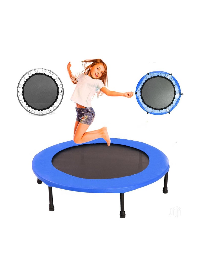 H PRO Mini Trampoline For Kids And Adults| Unisex Child Jump Trampoline| 40 Inch Exercise Trampoline| Fitness Rebounder-Blue - Image 1