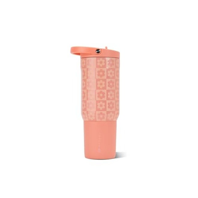 HydroJug Sport 40 oz Insulated Stainless Steel Water Bottle, Pink Sand - Triple Wall, Flip Straw, Leak-Resistant