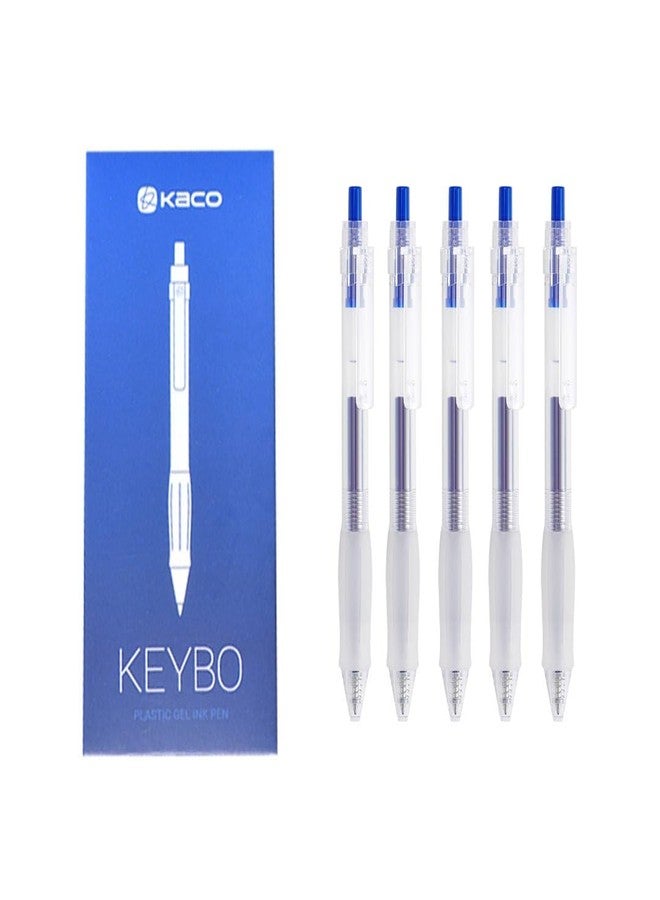 Kaco Keybo Transparent Gel Pen- Pack of 5 (Blue) - Image 1