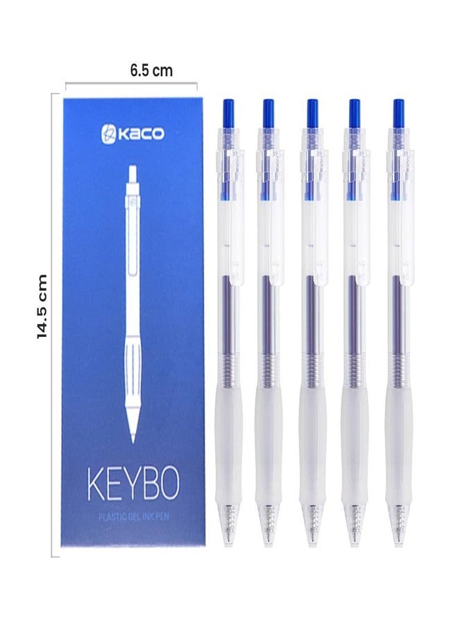 Kaco Keybo Transparent Gel Pen- Pack of 5 (Blue) - Image 2