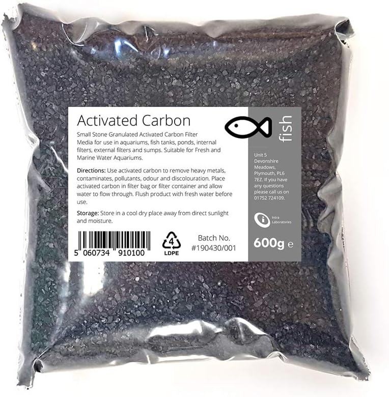 Intralabs Activated Carbon 600g - Small Charcoal Granules Fish Tank Filter Media Aquariums - Image 1
