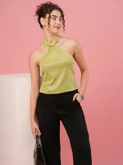 globus Women Halter Neck Sleeveless Top