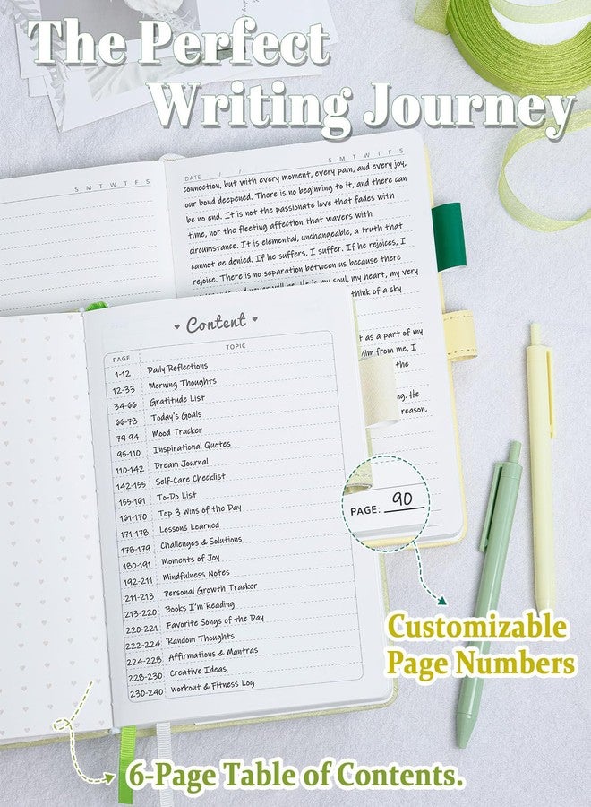 hi!SCI Journal for Women and Girls with Heart Buckle, 240 Pages Girls Diary Journal with Pen for Writing, Cute Daily Writing Journals for Women, B6 Pretty Journaling Hardcover Notebooks (Melon Yellow) - Image 5