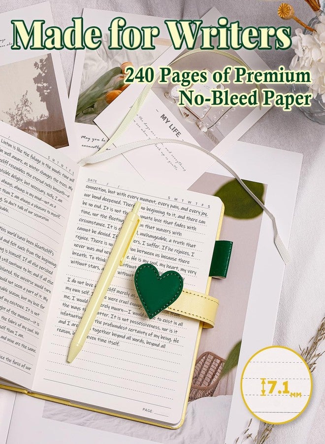 hi!SCI Journal for Women and Girls with Heart Buckle, 240 Pages Girls Diary Journal with Pen for Writing, Cute Daily Writing Journals for Women, B6 Pretty Journaling Hardcover Notebooks (Melon Yellow) - Image 4