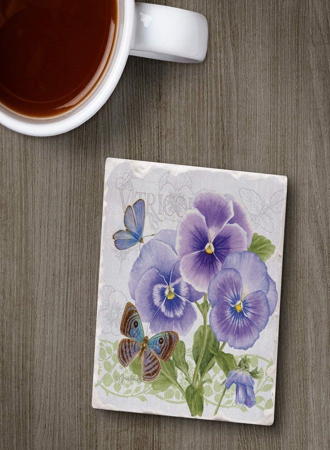 Counterart Thirstystone Purple Pansies Single Tumbled Tile Coaster 4" Square Mainufactured in The USA Create Your Own Collection - Image 5