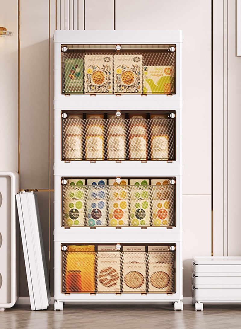 EzzySo Stackable Plastic Storage Bins with Lids and Wheels for Collapsible Folding Multi-Purpose Containers for Home and Office - Image 2