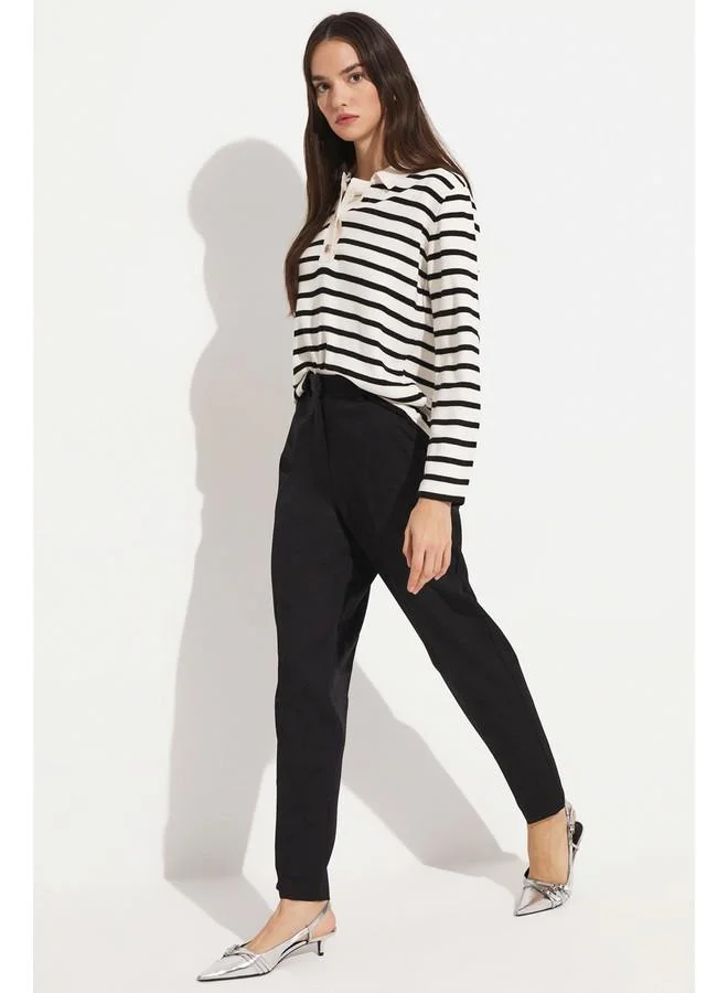 جون June Straight Cut Woven Trouser Black