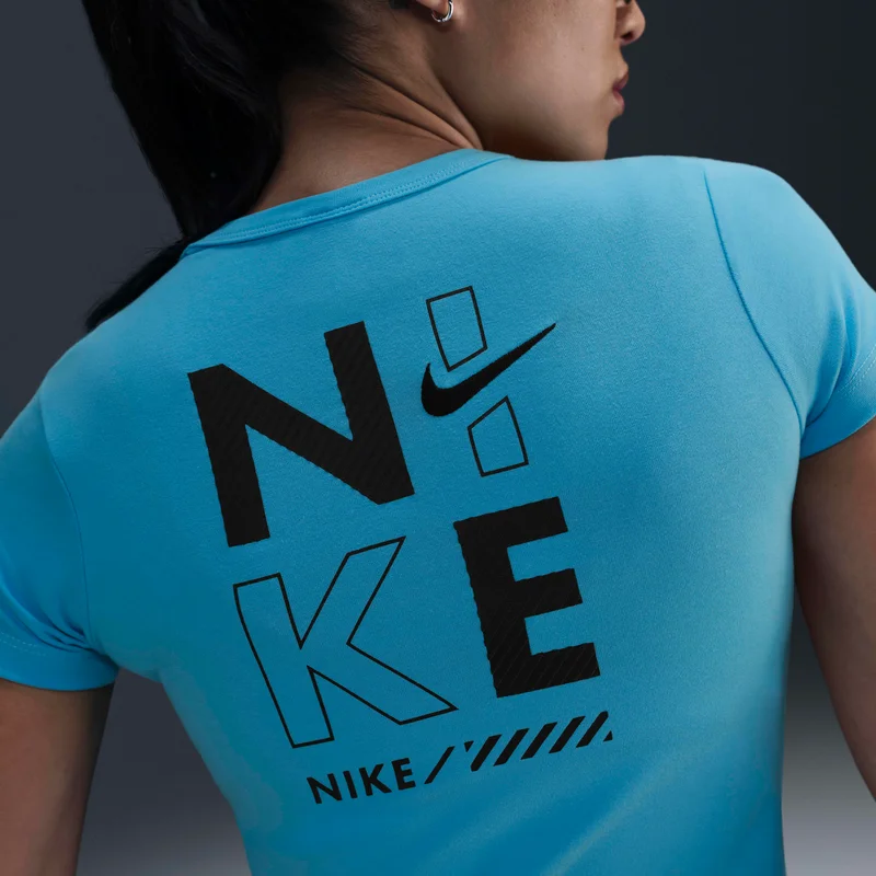Nike Blue Women's Sportswear Cropped T-Shirt for Women | Best Price UAE