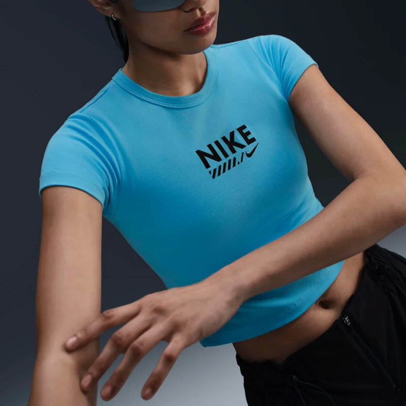 Nike Blue Women's Sportswear Cropped T-Shirt for Women | Best Price UAE