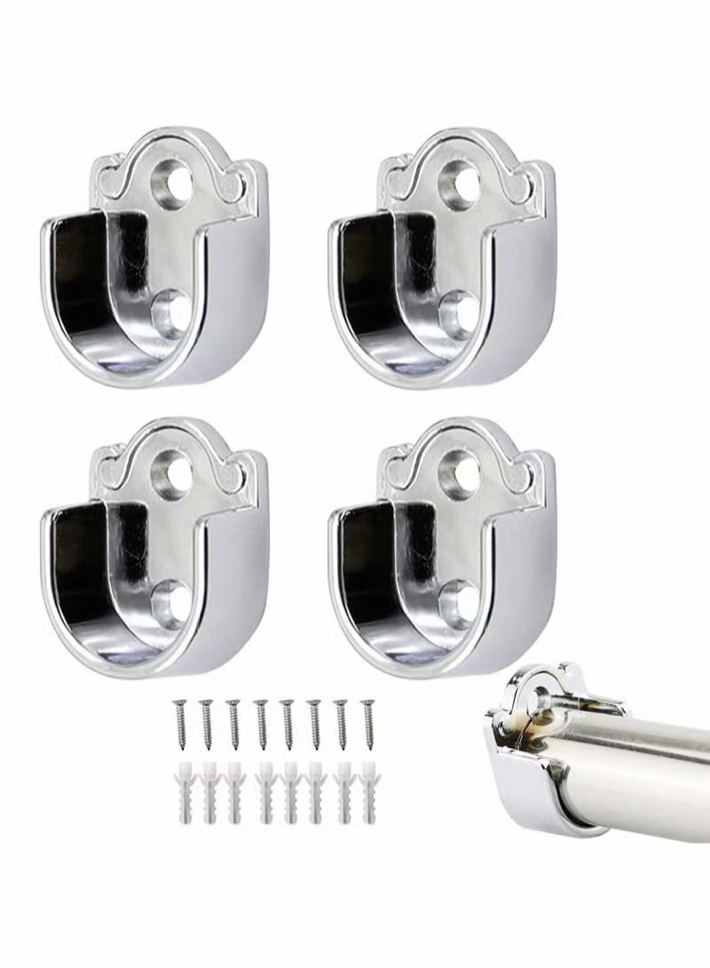 HomarKet Heavy Duty Closet Pole Sockets, 4 Pack Stainless Steel Closet Rod End Supports,Rod Holder with Screws,Easy Installation Or Quick Removal Shower Curtain Hanging Tube Rod Bracket  - Image 1