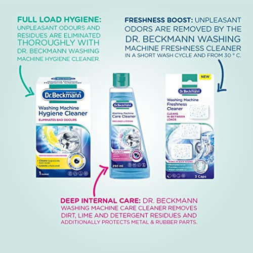 Dr. Beckmann Washing Machine Hygiene Cleaner, 250g | Washing Machine Cleaner Powder with Activated Carbon | Removes Unpleasant Odours + 99% Of Bacteria And Fungi - Image 4