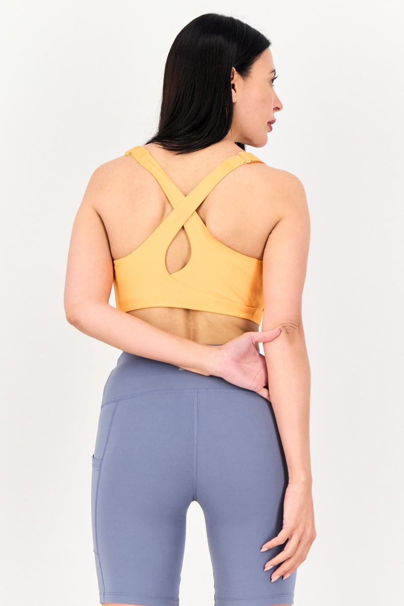 Adidas Women Sportswear Fit  Lightly Padded Training Sports Bra, Orange - Image 3