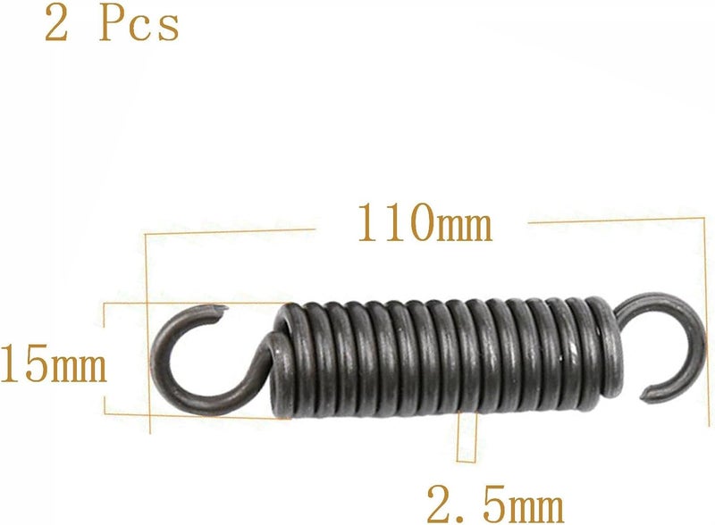 Dual Hook Springs,Replacement, Spring Steel 2.5 x 15 130 mm, Wire Diameter, OD, Length, Pcs(2.5 x 15 x 110 mm) - Image 2