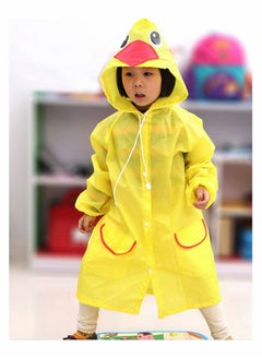 Y&D Children's raincoats, Cartoon Kids Rain Jacket, Blue CarGirls Hooded Poncho Outdoors Transparent Raincoat Student Suit Waterproof Durable Windbreaker (Yellow Duckling)  - Image 2