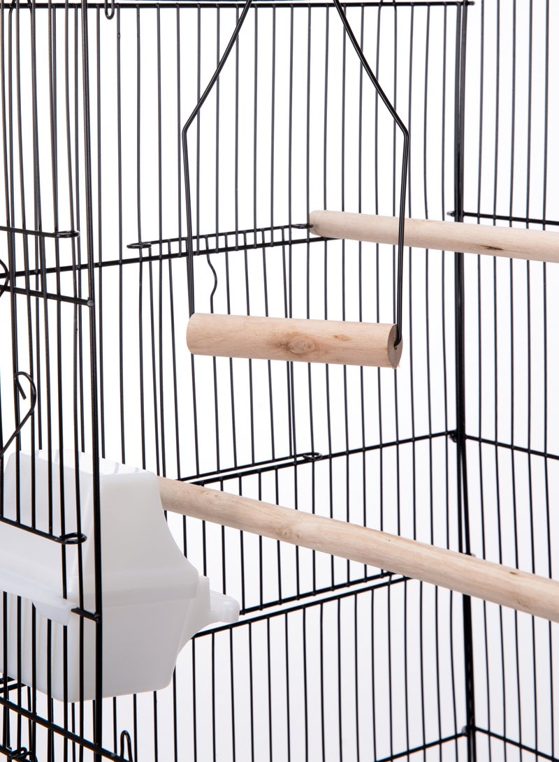 Egardenkart Egardenkart® Open Play Top Bird cage with Rolling Stand for Cockatiel Sun Conure Parakeet (Black) - Image 3