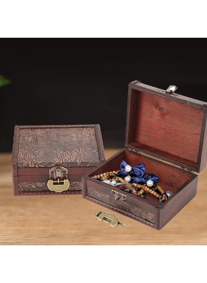 Relex European Vintage Wooden Jewelry Box Retro Storage Case Holder Organizer Container Home Decor Birthday Parties Wedding Decoration - Image 2