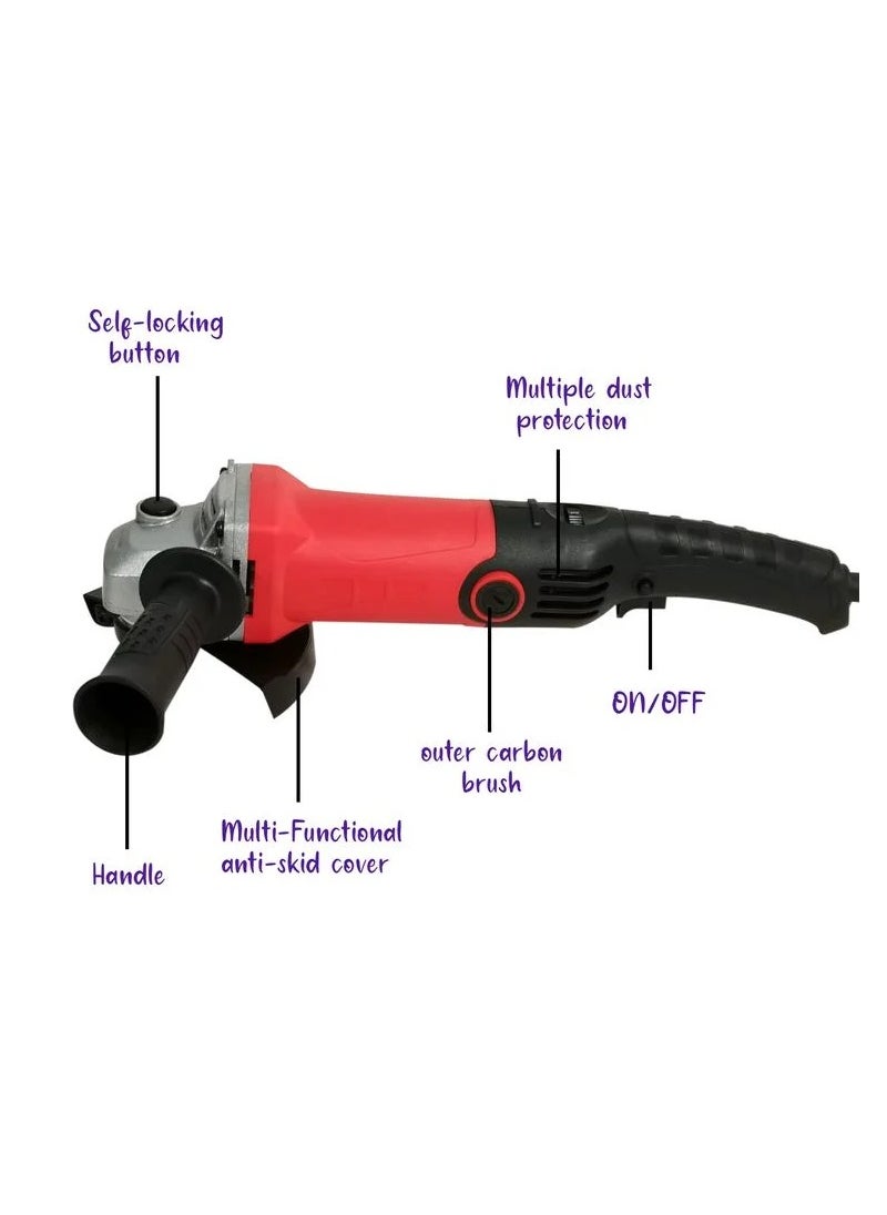 DEFAONS - DEFAONS Angle Grinder For Metal Grinding and Cutting 1100W 125mm 220-240V/50-60Hz n10000rpm - Image 1