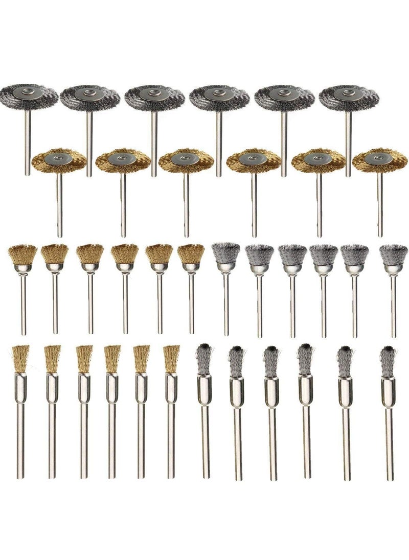 DIY Crafts DIY Crafts 36 Pcs Brass Steel Wire Brush Polishing Wheels Full kit for Rotary Tools Do It Your Self  - Image 1