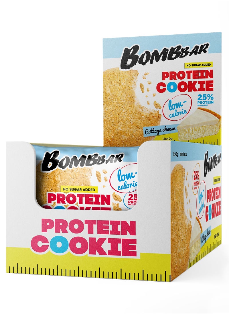 BOMBBAR Low Calorie Protein Cookie Cottage Cheese Flavor High Fiber and No Sugar Added 12x40g  - Image 1