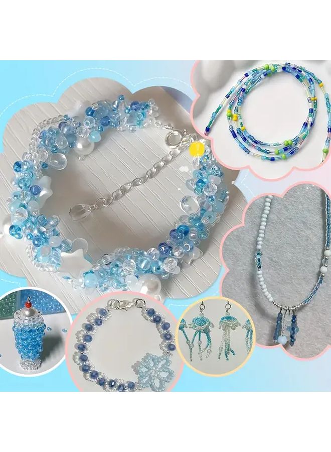 300pcs Mixed Blue 4mm Pony Beads For Jewelry Bracelet Necklace Craft Making - Image 1