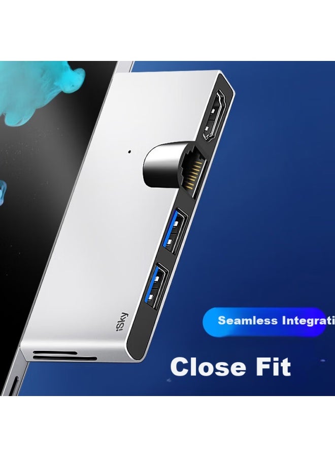 Isky Microsoft Surface Pro 5/6 Docking Station Converter, Usb Adapter, Ethernet Port To Projector Screen Mirroring Converter Cable, Hdmi Video Connection Cable, Conversion Port Hub Expansion Dock 4k - Image 4