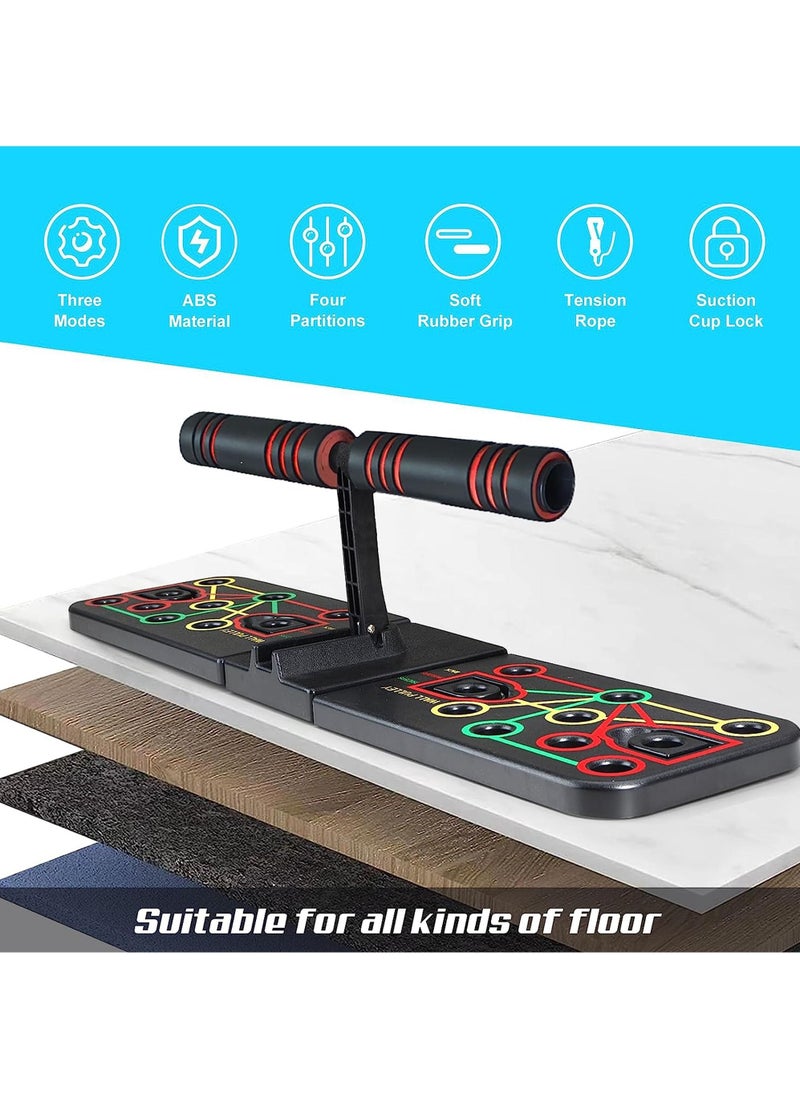 Rock Pow - Upgraded Push Up Board Multi-Functional 2 in 1 Push Up Bar with Resistance Bands, Portable Home Gym, Strength Training Equipment for Perfect Pushups, Home Fitness for Men and Women - Image 1