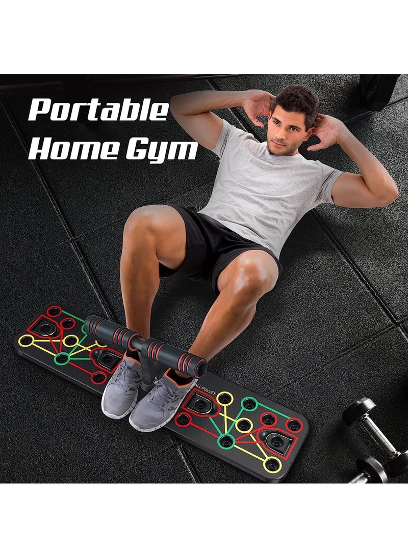 Rock Pow - Upgraded Push Up Board Multi-Functional 2 in 1 Push Up Bar with Resistance Bands, Portable Home Gym, Strength Training Equipment for Perfect Pushups, Home Fitness for Men and Women - Image 1
