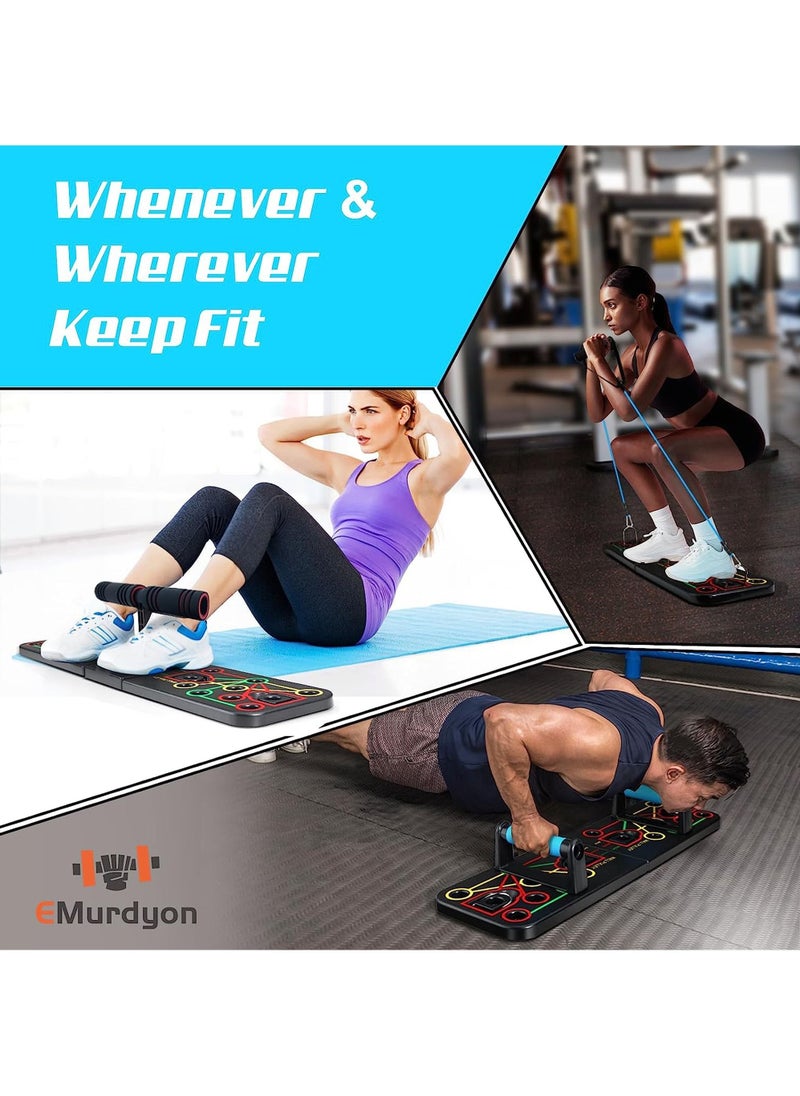 Rock Pow - Upgraded Push Up Board Multi-Functional 2 in 1 Push Up Bar with Resistance Bands, Portable Home Gym, Strength Training Equipment for Perfect Pushups, Home Fitness for Men and Women - Image 1
