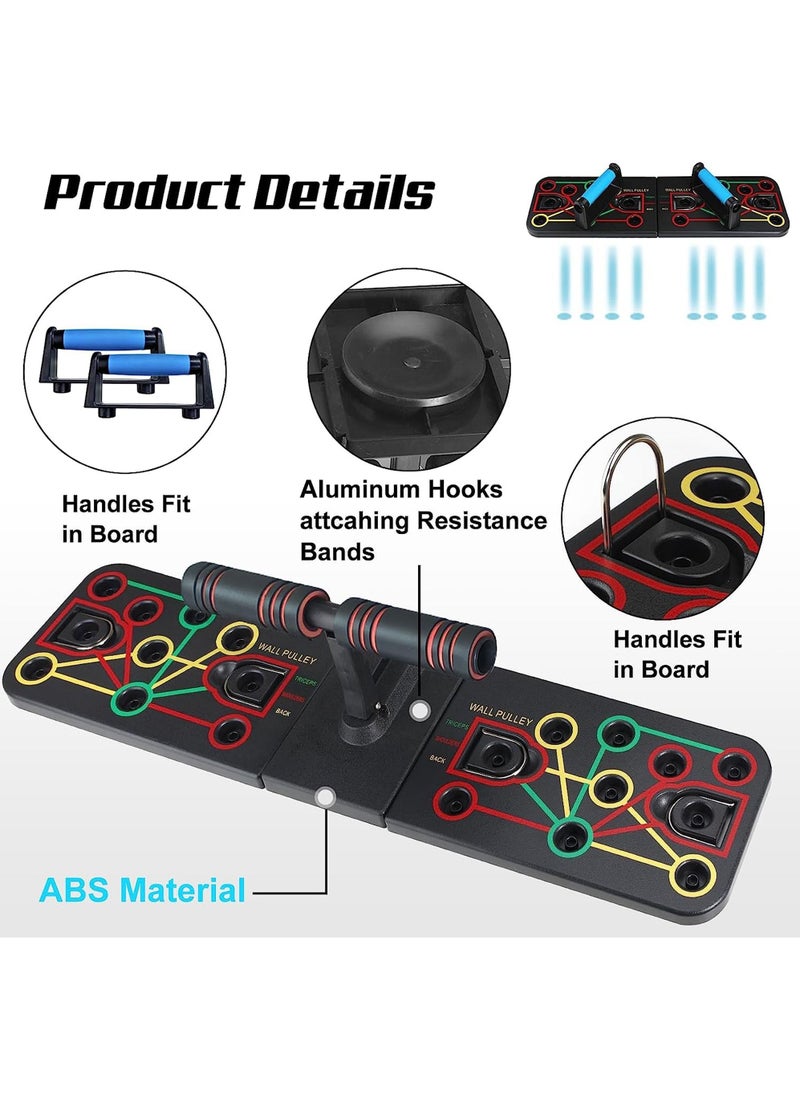 Rock Pow - Upgraded Push Up Board Multi-Functional 2 in 1 Push Up Bar with Resistance Bands, Portable Home Gym, Strength Training Equipment for Perfect Pushups, Home Fitness for Men and Women - Image 1
