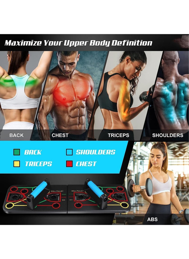 Rock Pow - Upgraded Push Up Board Multi-Functional 2 in 1 Push Up Bar with Resistance Bands, Portable Home Gym, Strength Training Equipment for Perfect Pushups, Home Fitness for Men and Women - Image 1
