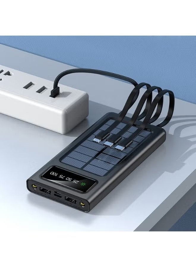 ELTRAZONE شاحن الطاقة 20000mAh بالطاقة الشمسية - بطارية خارجية محمولة عالية السعة مع مصباح LED، منفذي USB مزدوجين، دعم الشحن السريع للهواتف الذكية، والأجهزة اللوحية، وأجهزة USB - Image 3