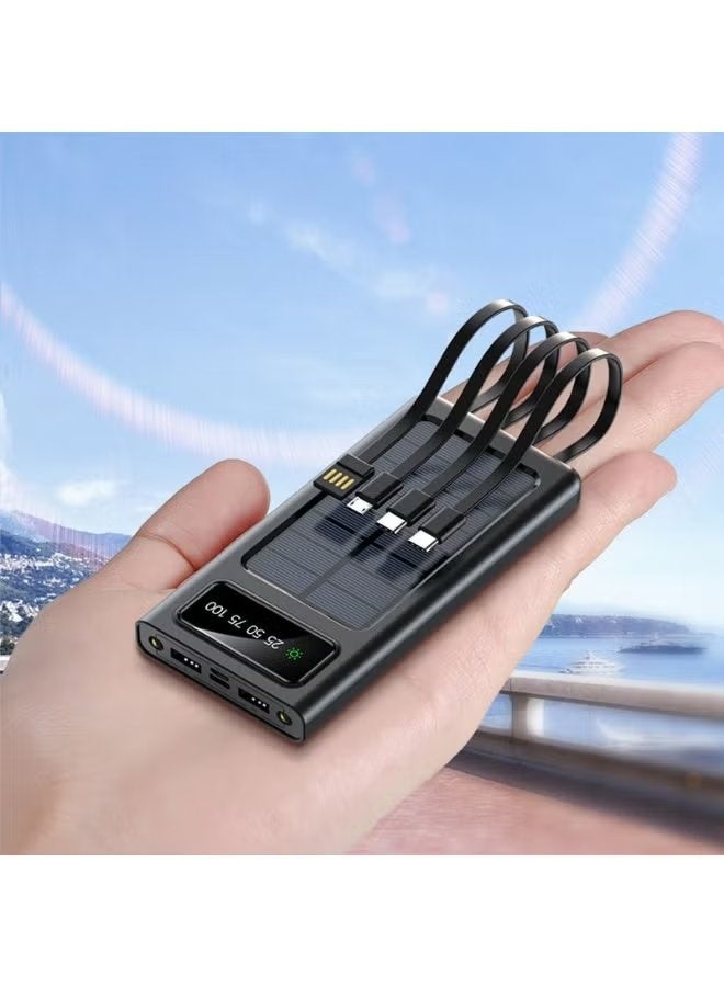 ELTRAZONE شاحن الطاقة 20000mAh بالطاقة الشمسية - بطارية خارجية محمولة عالية السعة مع مصباح LED، منفذي USB مزدوجين، دعم الشحن السريع للهواتف الذكية، والأجهزة اللوحية، وأجهزة USB - Image 5