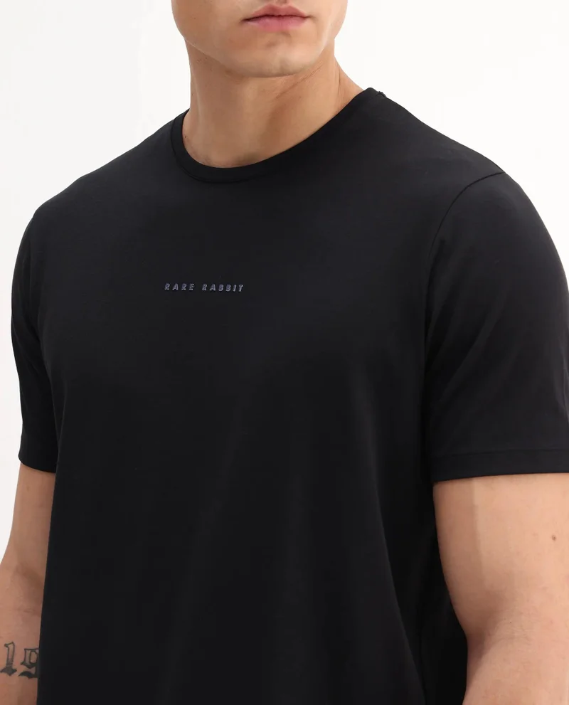 Rare Rabbit Men's Regular Fit Logo Graphic Print T-Shirt
