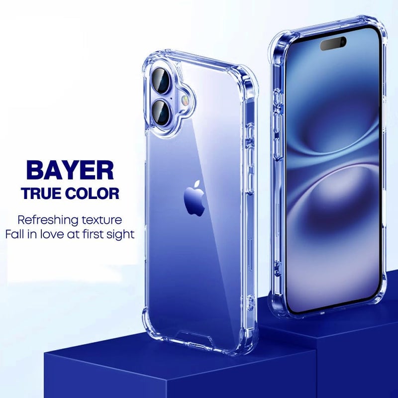 ACLIX Clear Case for iPhone 16  Anti-Burst Ultra Clear Anti-Scratch Shockproof Cover, Hard PC Back + Soft TPU Bumper with Airbag Protection - Image 2