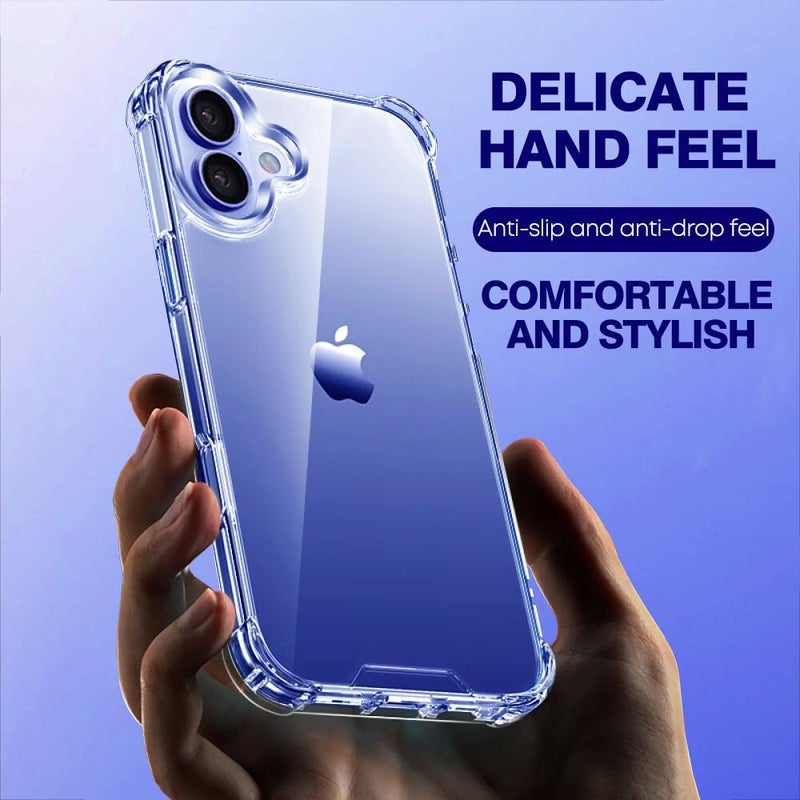 ACLIX Clear Case for iPhone 16  Anti-Burst Ultra Clear Anti-Scratch Shockproof Cover, Hard PC Back + Soft TPU Bumper with Airbag Protection - Image 4