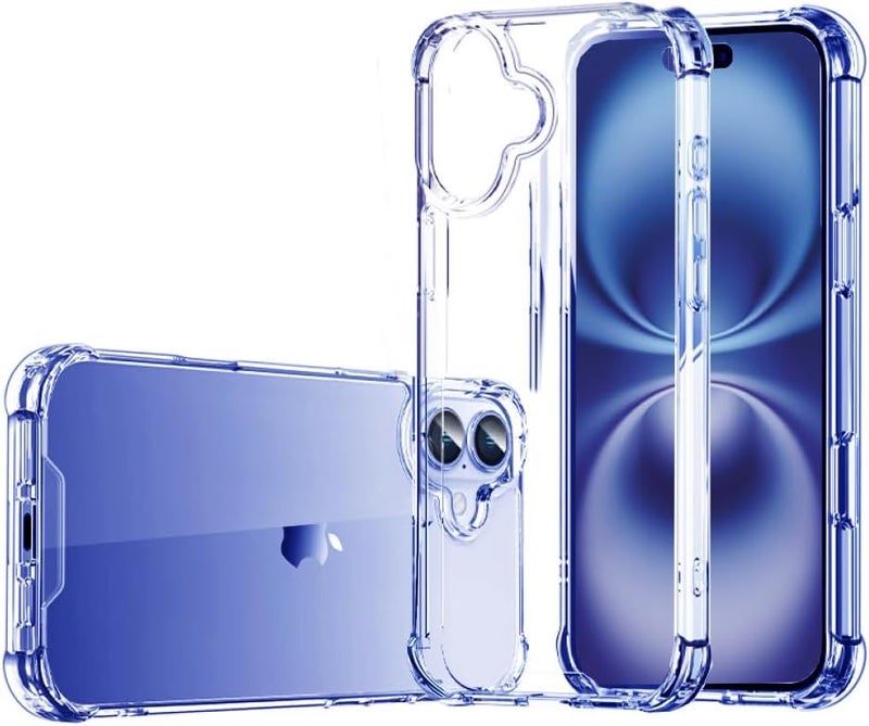 ACLIX Clear Case for iPhone 16  Anti-Burst Ultra Clear Anti-Scratch Shockproof Cover, Hard PC Back + Soft TPU Bumper with Airbag Protection - Image 1