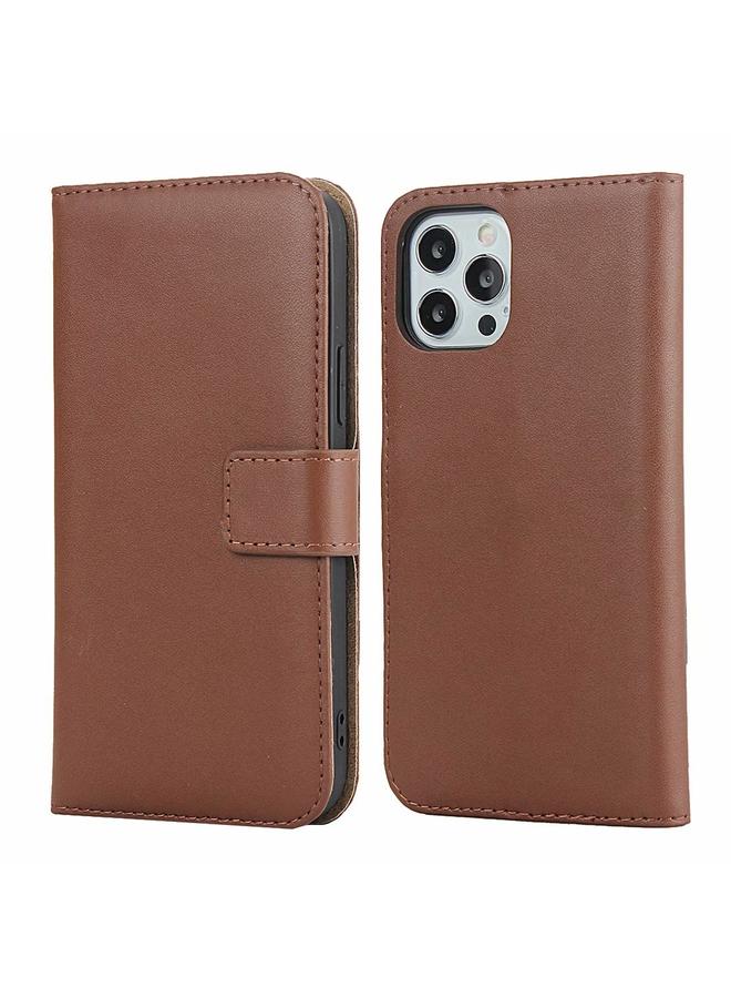 S-TOP Case For iPhone 12 / 12 Pro Plain Texture Cowhide Leather Horizontal Flip Case with Magnetic Clasp & Holder & Card Slots & Wallet - Image 1