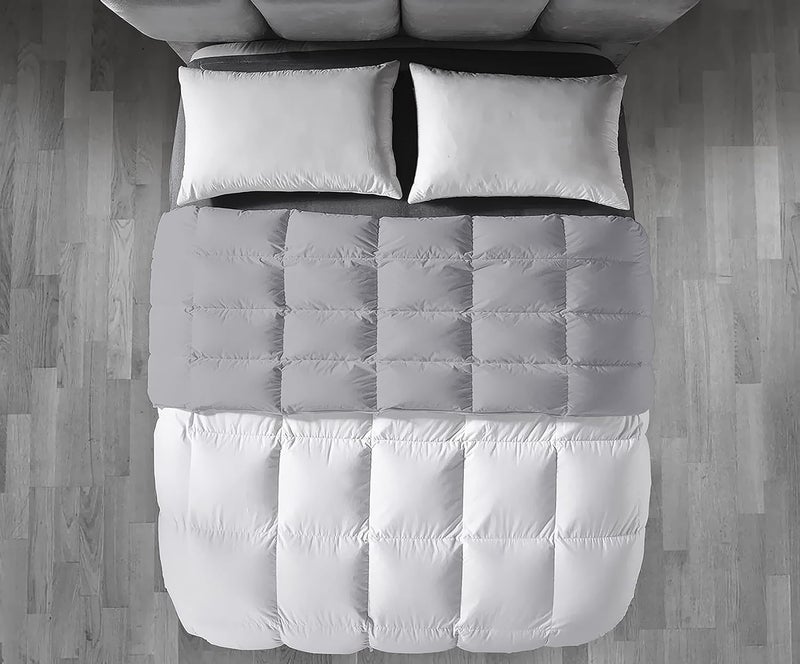 Filbert Premium 300 GSM Comforter Super Soft Fluffy Revesible Comforter 90 x 100 Inches228cm x 254cm Double Bed ComforterSilverWhite - Image 4
