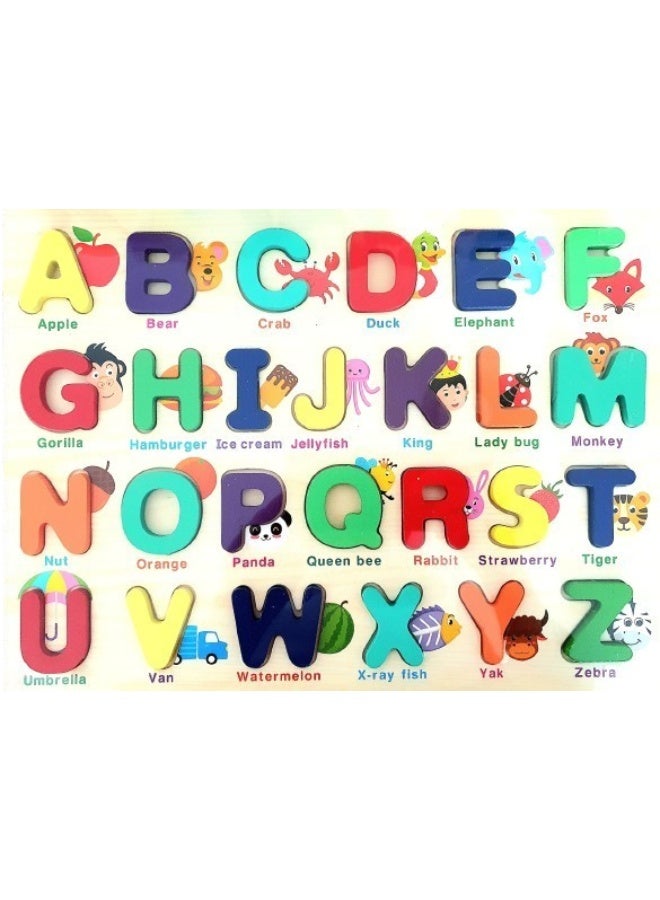 Beauenty Wooden ABC Alphabet Puzzle for Kids - Image 1