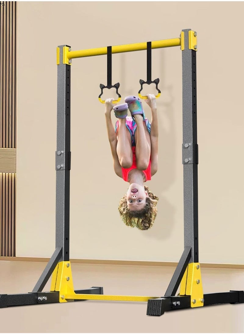XiuWoo Gymnastics Bars Adjustable Height Gymnastic Horizontal Bars Junior Training Bar Children Folding Training Monkey Bars for Kids Home Gym Equipment with Rings Swings  - Image 4