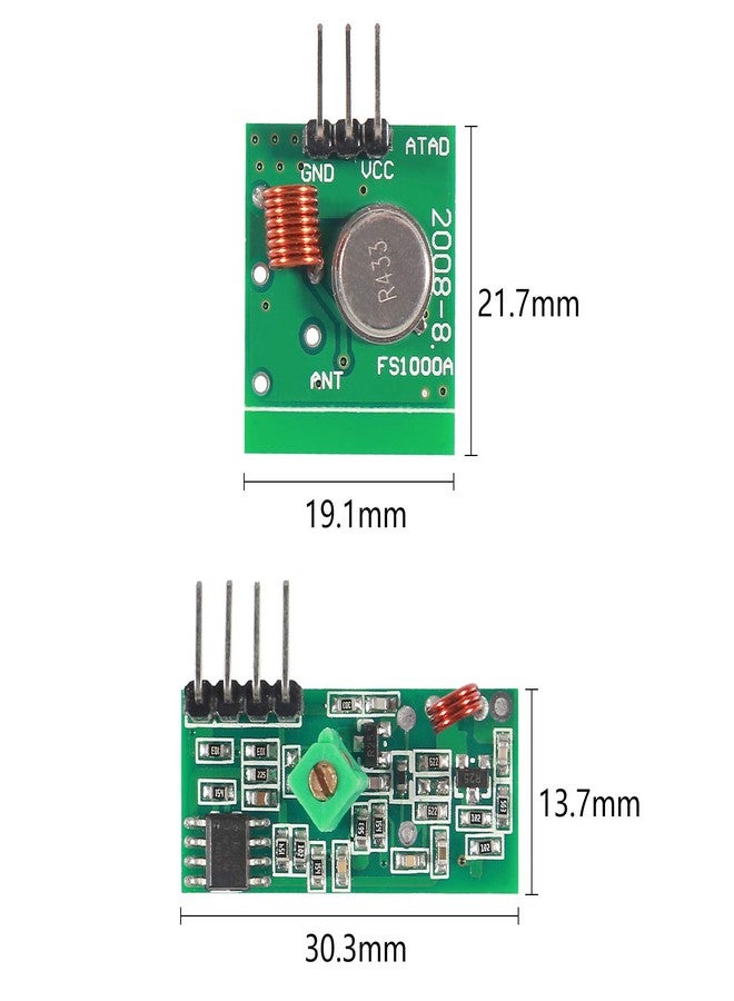 Atnsinc طقم وحدة الإرسال والاستقبال اللاسلكي 5 قطع 433 ميجاهرتز لـ ARM/MCU - Image 2